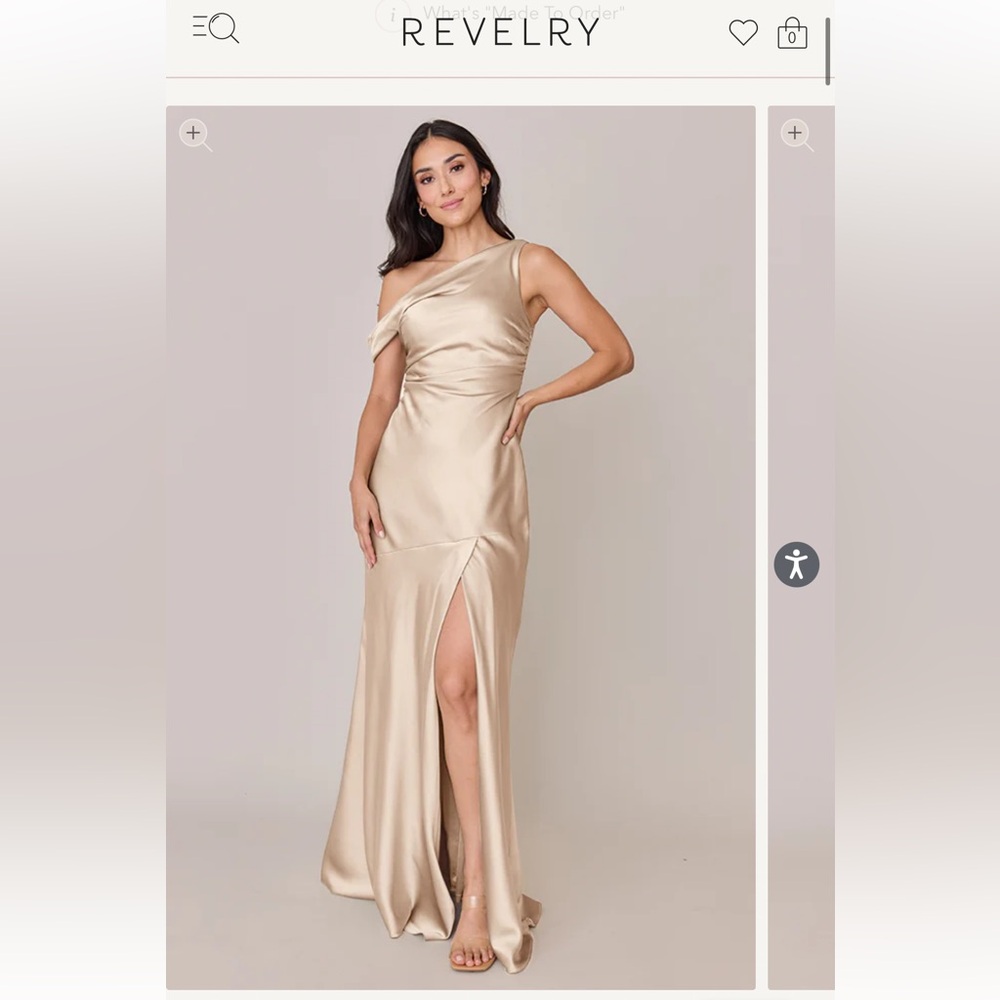 Revelry One-Shoulder “livvy” Gold Champagne 703